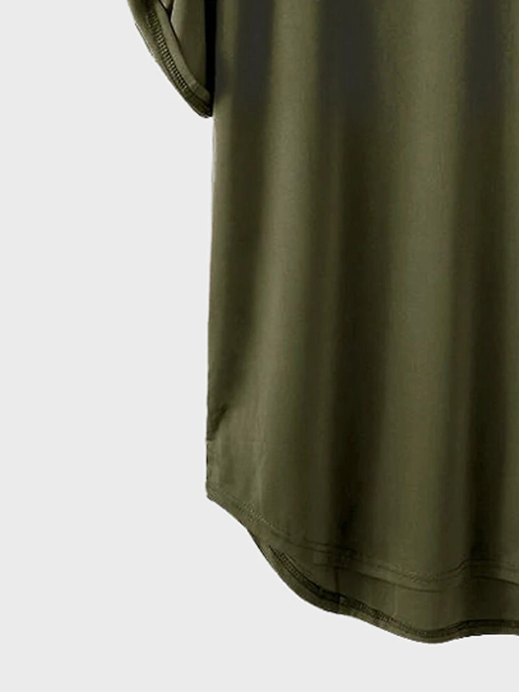 (image for) ChArmkpR Mens Ethnic Figure Face Print Patchwork Curved Hem Short Sleeve T-Shirts